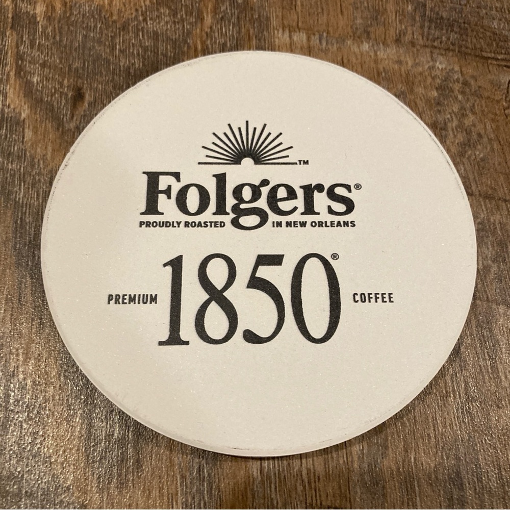 Folgers Premium 1850 Coffee Ceramic Coaster-New!